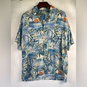 Hollis River Men’s Size XL Hawaiian‎ Cocktail Tropical Button Down